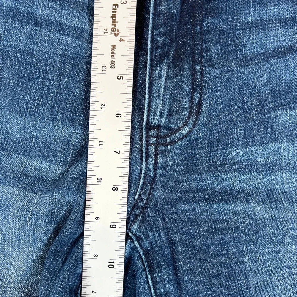 Cabi Tuxedo High Straight Jeans Womens Size 6 Slight Distressing Med Wash #3750